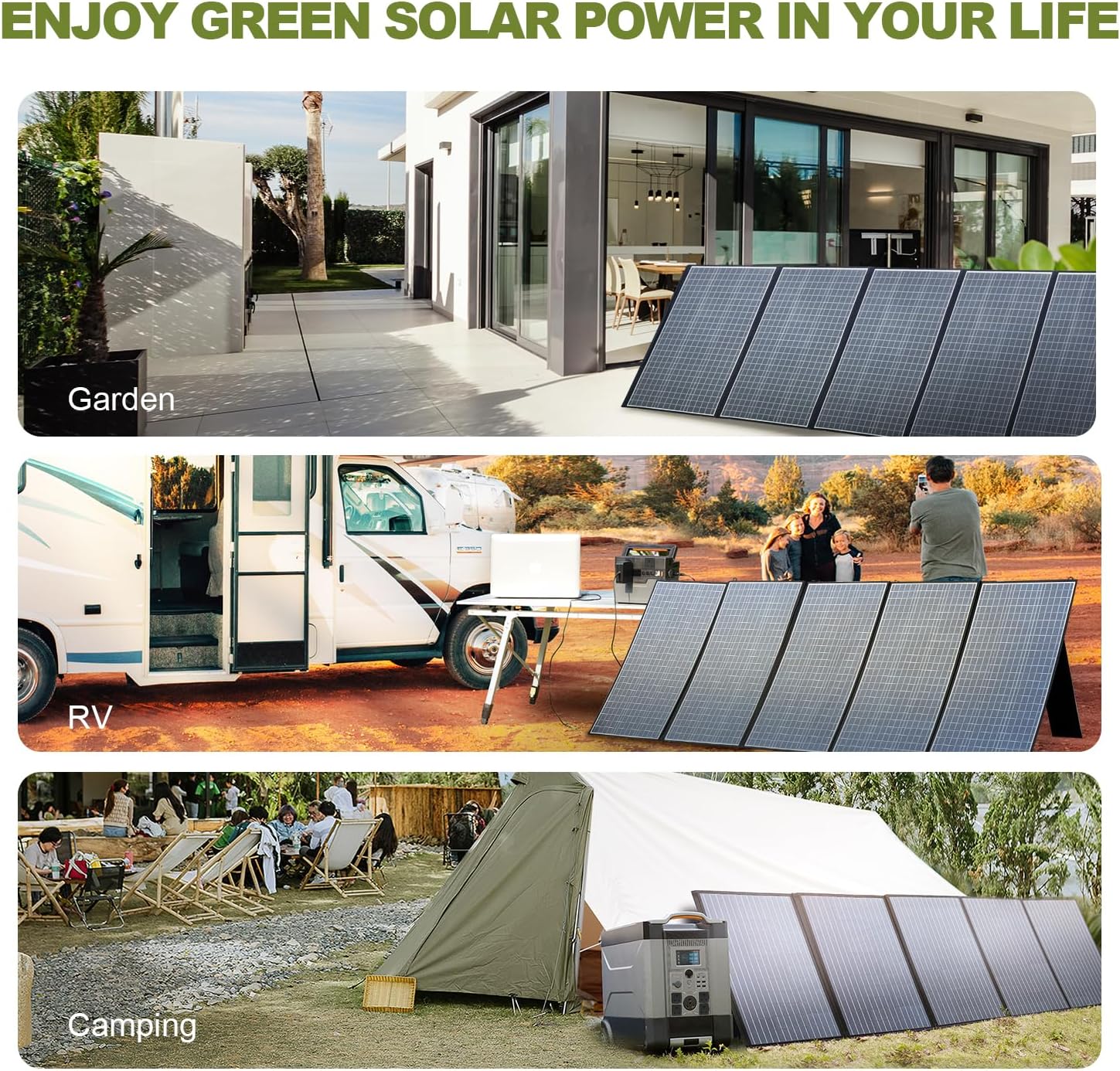 ALLPOWERS SP037 400W Portable Solar Panel Waterproof IP67 Foldable Solar Panel Kit with 37.4V Output Solar Charger for Outdoor Adventures Power