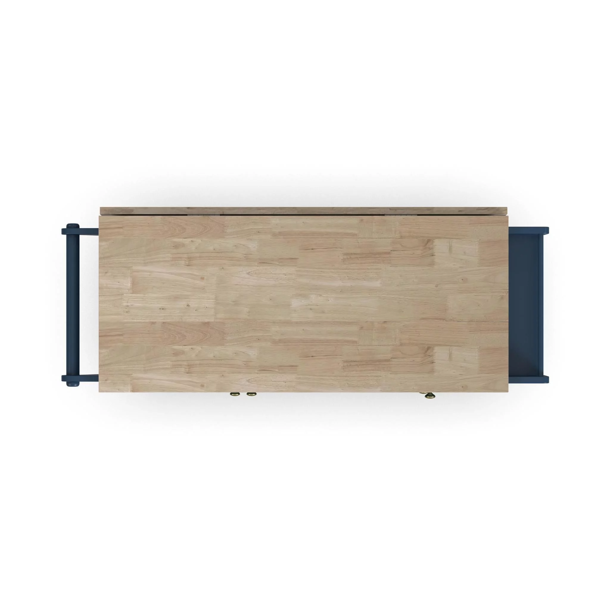Homestyles Dolly Madison Traditional Engineered Wood Kitchen Cart in Blue/Brass