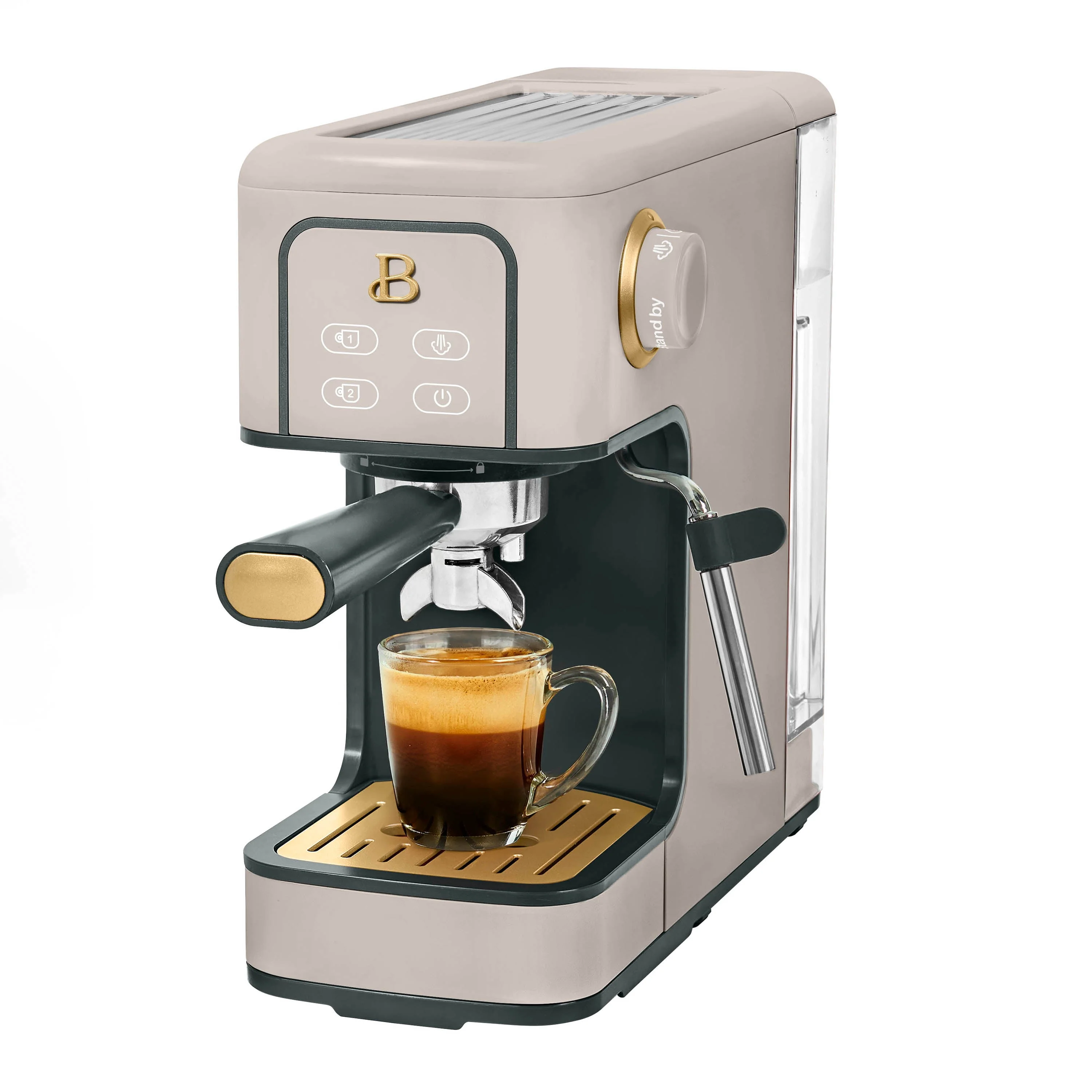 Beautiful Slim Espresso Maker with 20-Bar Pressure, White Icing by Drew Barrymore