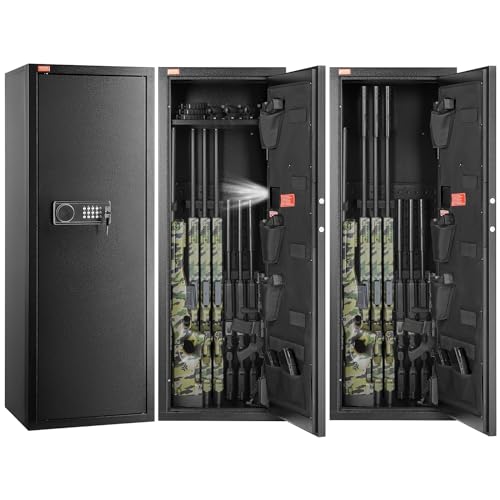 VEVOR Rifles Gun Safe, Rifle Safe with Lock & Digital Keypad, Quick Access Tall Gun Storage Cabinet with Removable Shelf