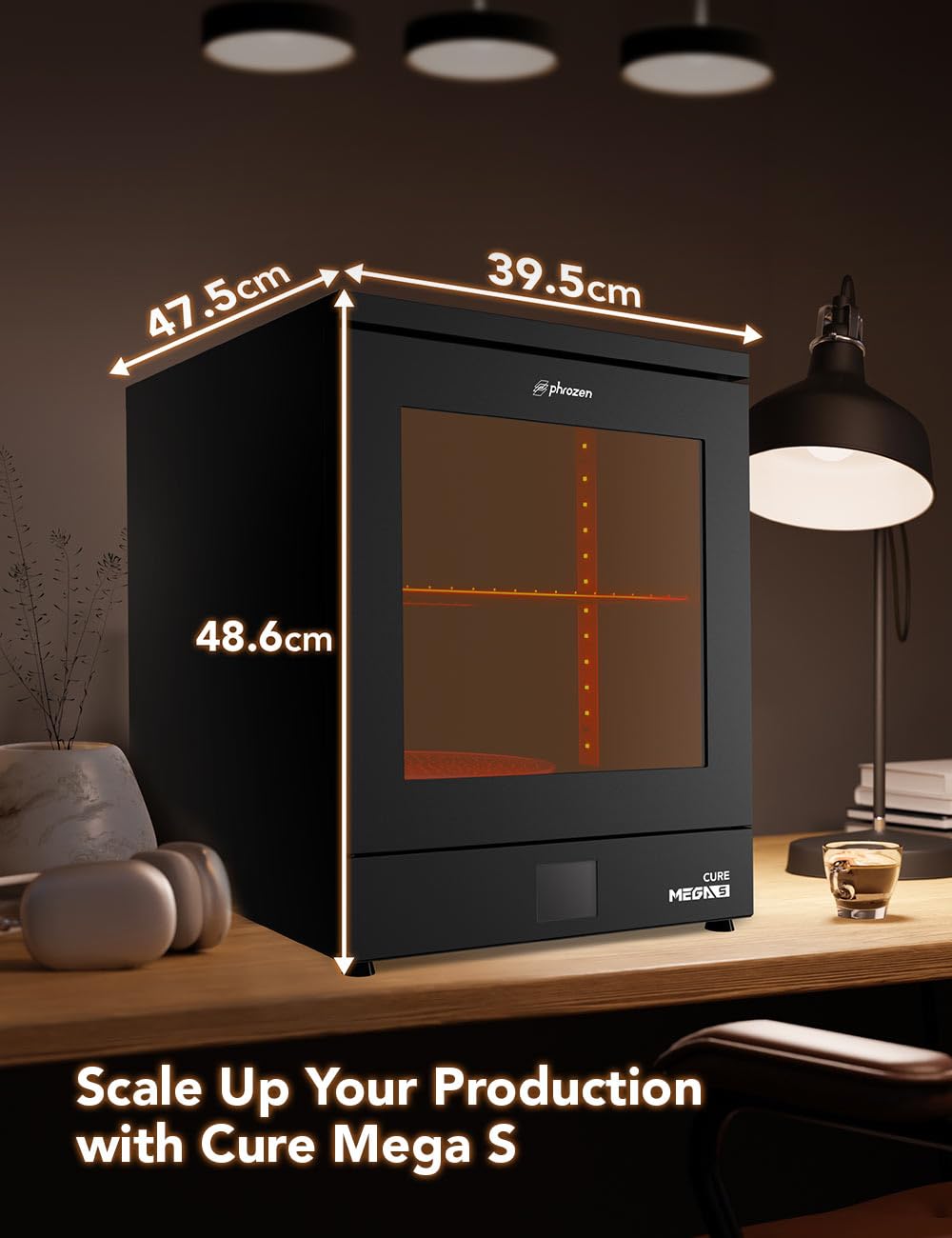 phrozen Cure Mega S 3D Printer Resin Curing Station, UV Light Post Lamp, DIY Curing Enclosure 360 Degree Transparent Turntable for LCD/DLP/SLA