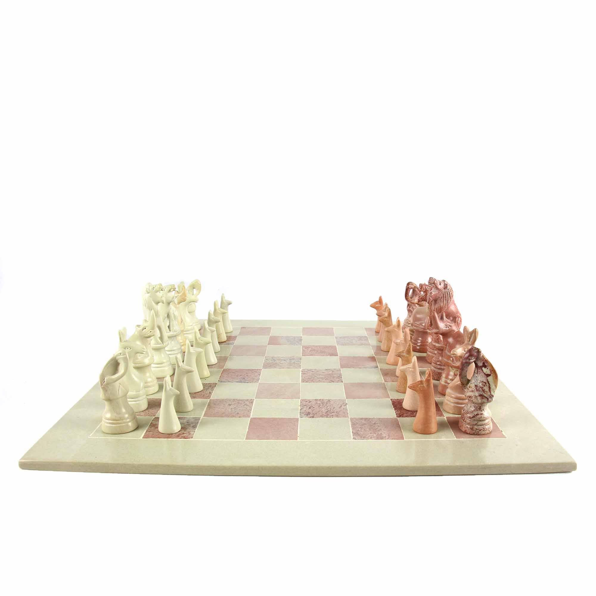 Smolart Hand Carved Soapstone Maasai Chess Set 14x22 Board