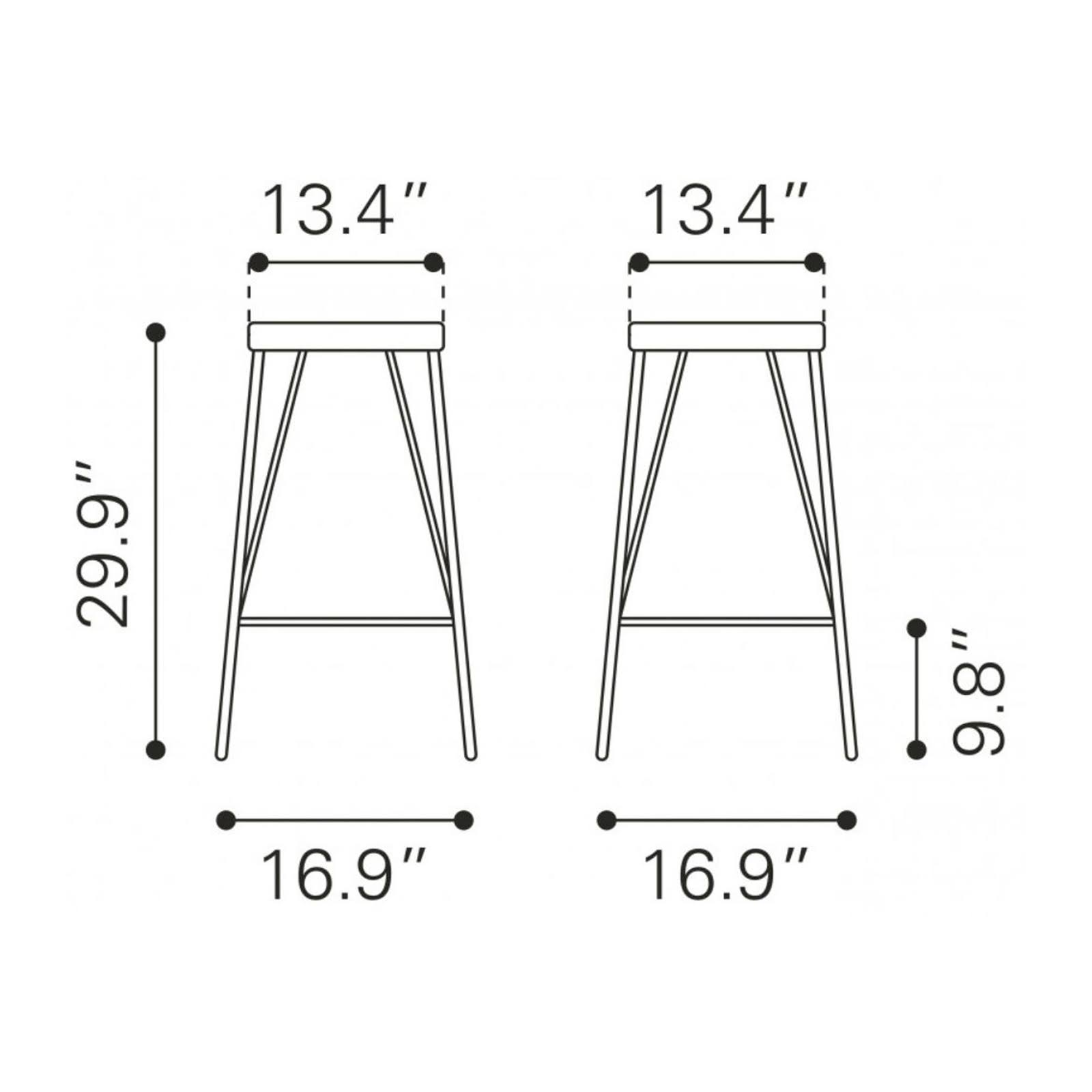 Zuo Samuel Barstool Vintage Black