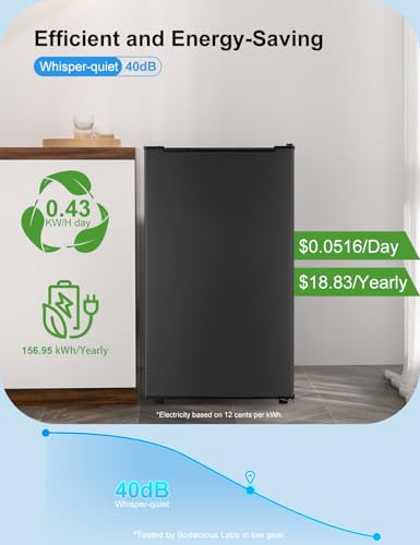 Upright Freezer, 3.2 Cu Ft Mini Small Deep Freezer for 1-2 People, Portable Compact Freezer with 3 Plastic Baffles, 4D Cooling & 40dB Ultra-Quiet