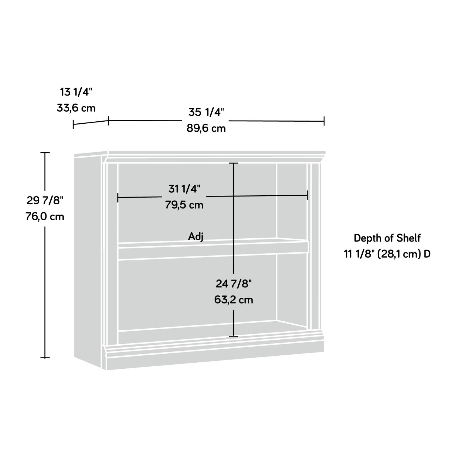 Sauder 2-Shelf Bookcase Select Cherry