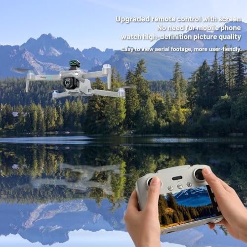 Drone with Camera for Adults 4K, Upgraded 4.5inch LCD RC Screen, GPS 2-Axis Gimbal Quadcopter Brushless Motor, Auto Return, Follow Me, Waypoint Fly