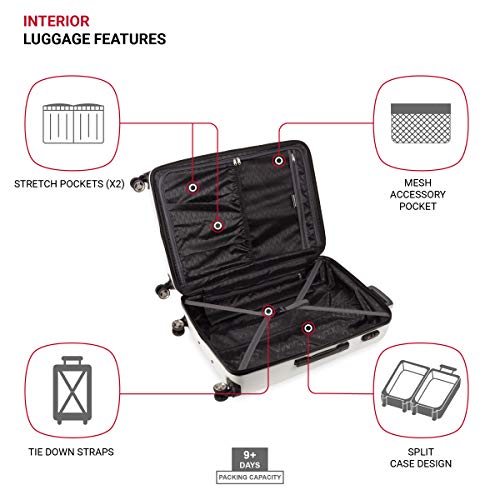 SwissGear 7272 Energie Expandable Hardside Luggage with Spinner Wheels and TSA Lock, Gunmetal, Carry-On 19-Inch