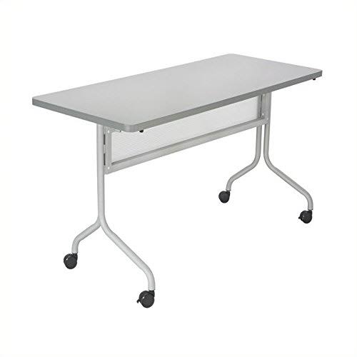 Safco Impromptu Mobile Training Table Rectangle Top 48 by 24-Inch, Grey