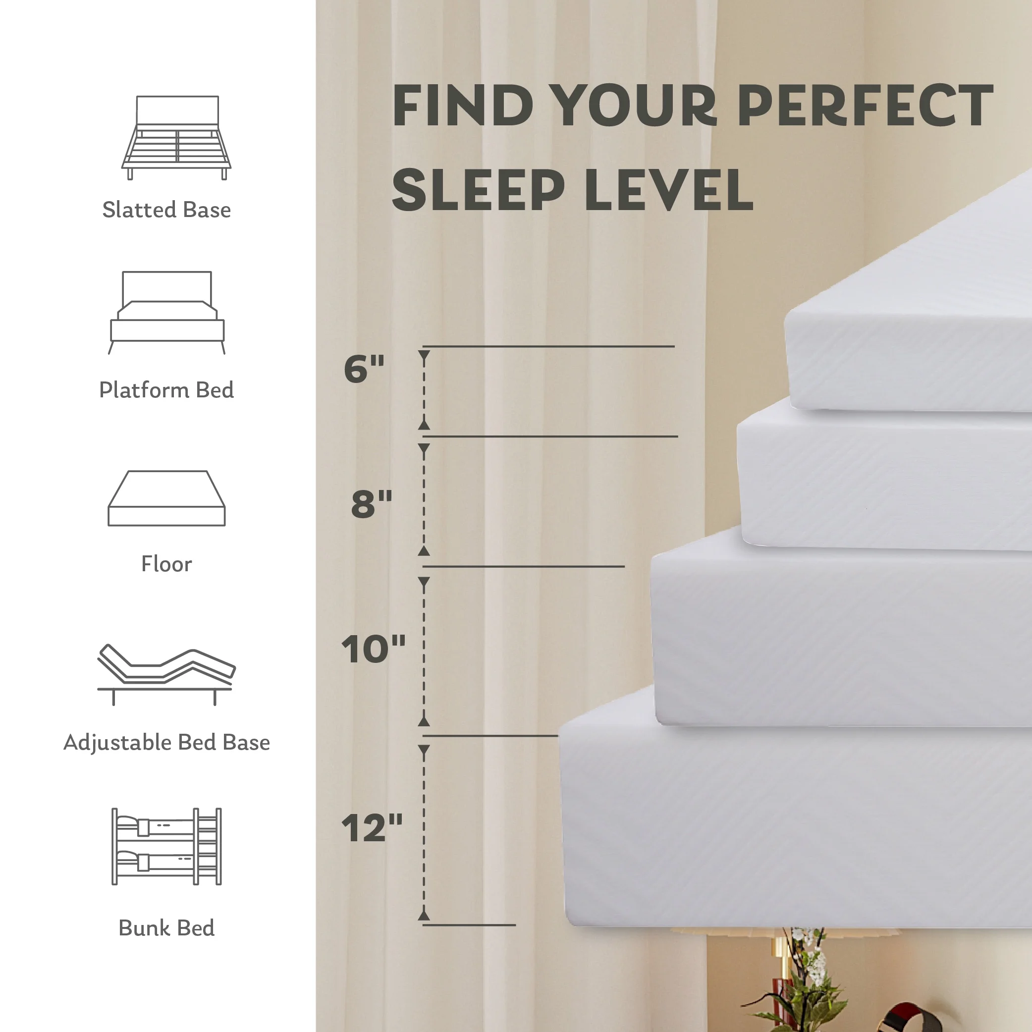 MLILY Ego White Twin Mattress in a Box, 6 inch Memory Foam Mattress, Medium Firm