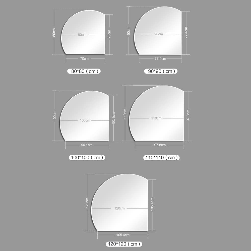 Bathroom Mirror Large Bathroom Mirror Half Circle Wall Mirror ? 100CM Fashion Vanity Mirror HD Entryways Decorative Mirror Explosion Proof Makeup