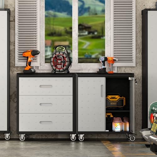 Mobile Tool Storage Cabinet with Wheels,Heavy Duty Rolling Tool Cabinets for Garage,Metal Storage Cabinets with 4 Drawer and 1 Locking Doors