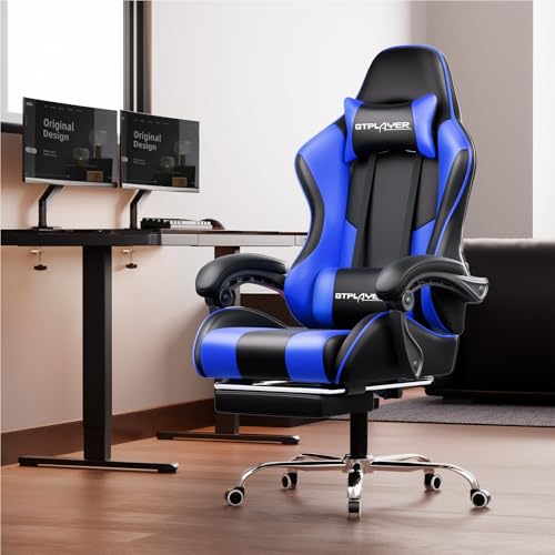 GTPLAYER Gaming Chair, Computer Chair with Footrest and Lumbar Support