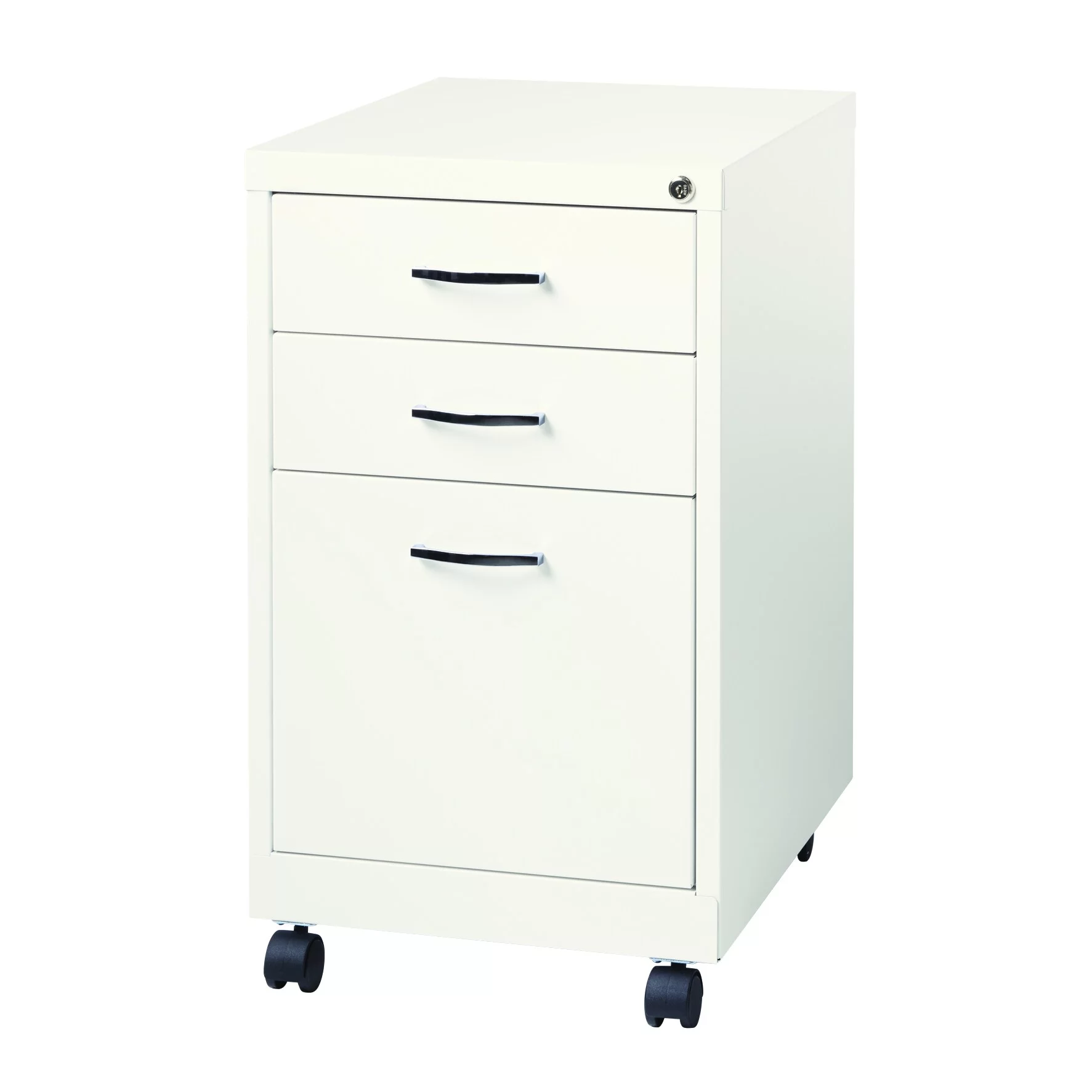 Porch & Den Office Dimensions 19" 3-Drawer Home Office Mobile Pedestal File Cabinet, White