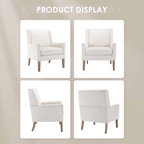 COLAMY Modern Wingback Living Room Chair, Upholstered Fabric Accent Armchair