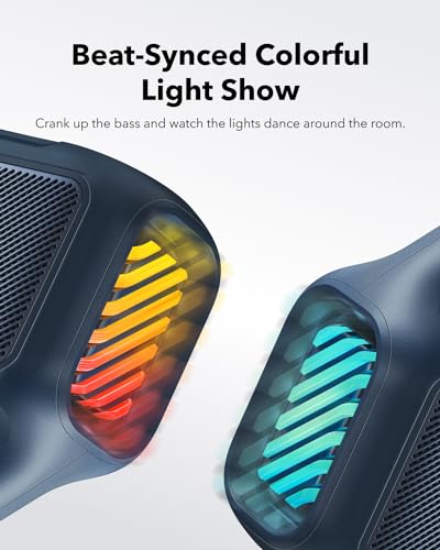 Soundcore Boom 2 by Anker, Outdoor Speaker, 80W, Subwoofer, BassUp 2.0, 24H Playtime, IPX7 Waterproof, Floatable, RGB Lights, USB-C, Custom EQ
