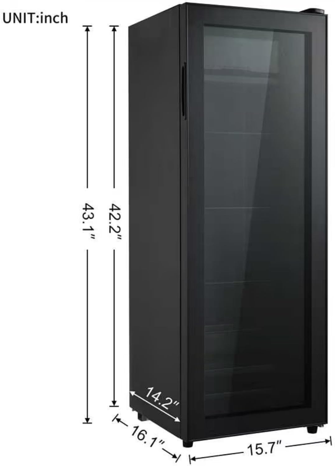 4.5 Cu.Ft Beverage Refrigerator - Mini Fridge with Freezer, Holds 160 Cans, Glass Door, Drink/Wine/Beer Cooler for Office, Bar, Bedroom