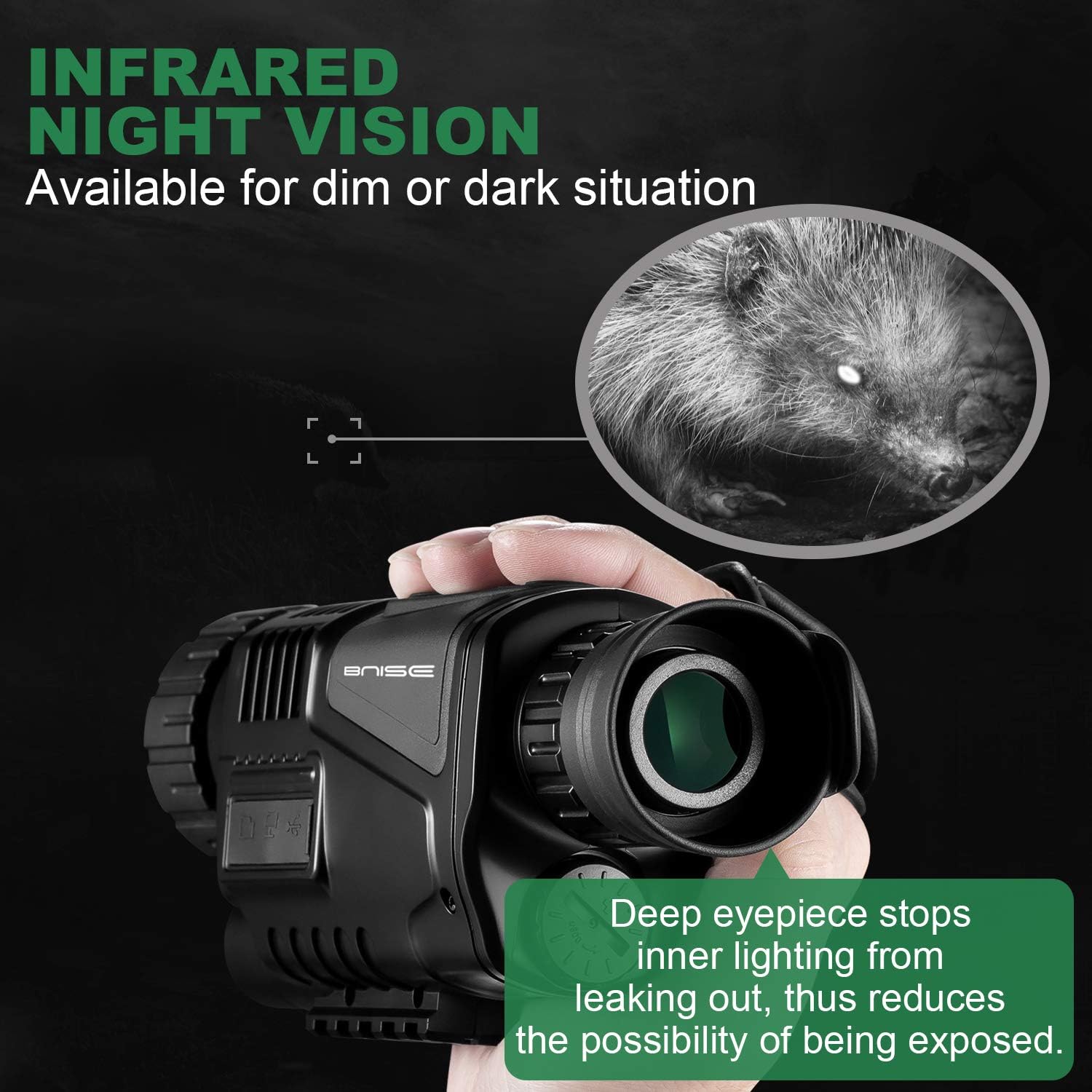 8x40 Infrared Night Vision Monocular Digital Camera with Video Playback USB Output Function for Hunting and Wildlife 200m in Darkness 8G TFCard