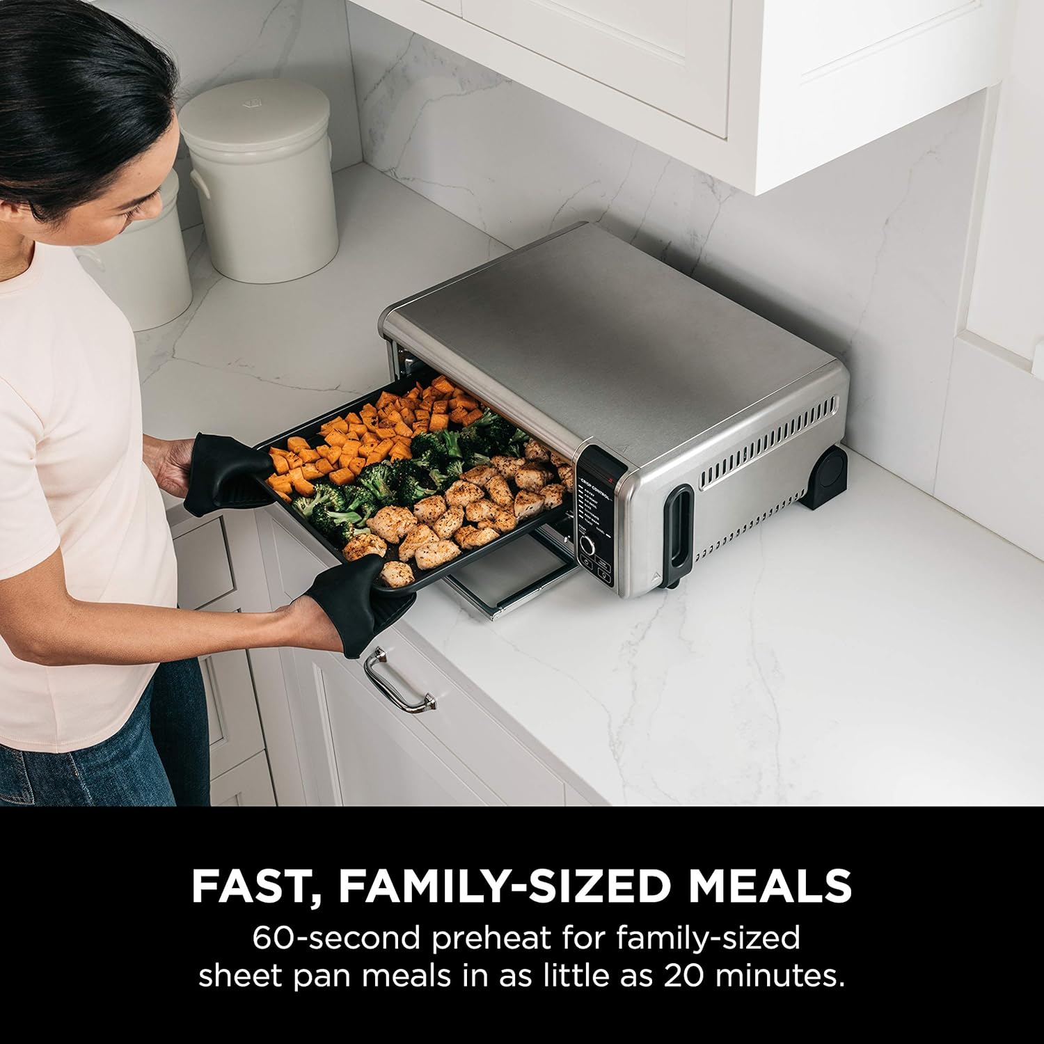 Ninja SP101 Digital Air Fry Countertop Oven with 8-in-1 Functionality, Flip Up & Away Capability for Storage Space, with Air Fry Basket