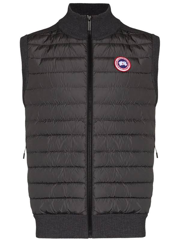 Canada Goose Hybridge Knitted-Panel Padded Vest Grey