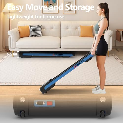 GOYOUTH 2 in 1 Under Desk Electric Treadmill Motorized Exercise Machine with Wireless Speaker, Remote Control and LED Display