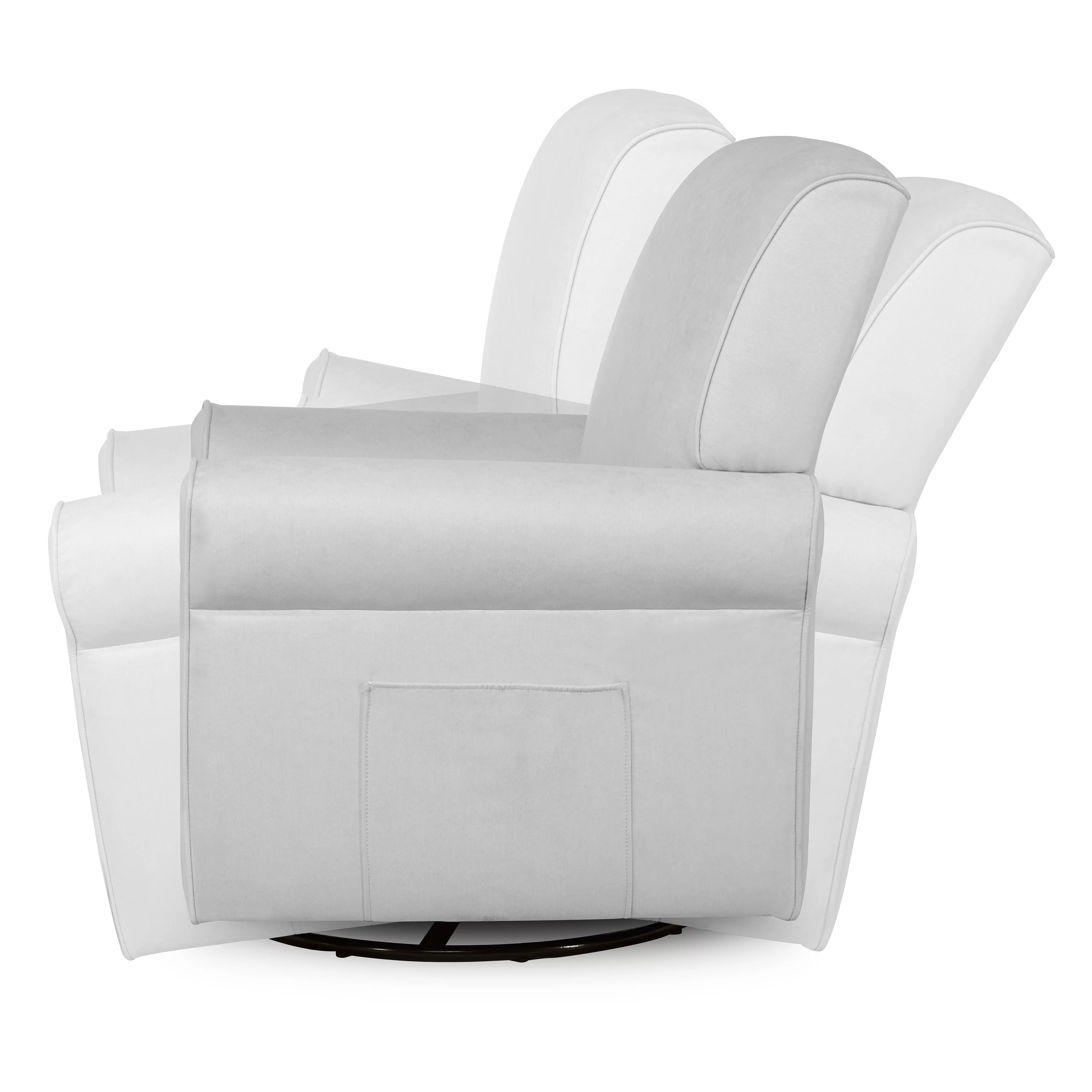 Evolur London Upholstered 360 Swivel l Glider I Rocker I Nursery Glider I Durable Soft Fabric in Gray Finish