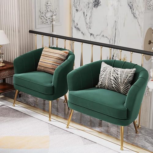Andeworld Velvet Accent Chair, Upholstered Modern Single Sofa Side Chair