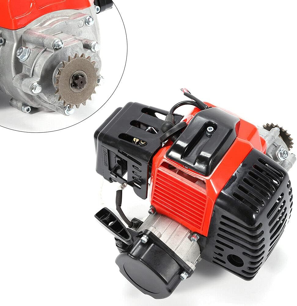TFCFL 49CC 2-Stroke Engine Motor Single Cylinder Gas Engine Motor with Air-Cooled System Pocket Bike Replacement Engine