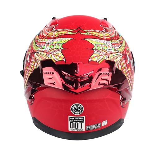 HAX Obsidian Pro Full Face Dual Visor Adult Motorcycle Helmet for Motorbike Street Bike with Pinlock Ready DOT Approved Matte Pink M