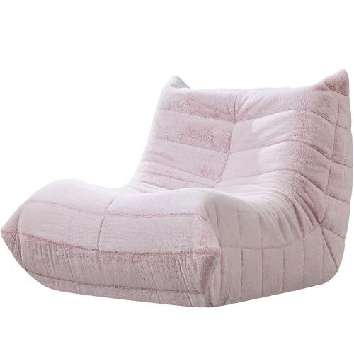 Bean Bag Chairs for Adults Giant Bean Bag Chair Memory Foam BeanBag Chair Big Bean Bag Sofa with Filler Faux Fur Fireside Beanbags Lazy Sofa for