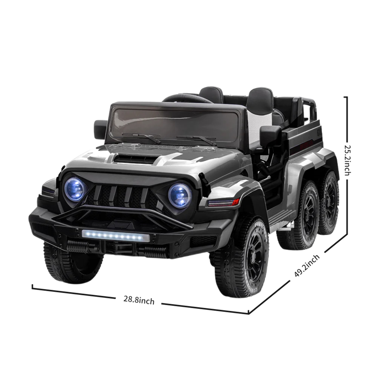 Electric 6-Wheel 24V Kids Ride On Car Truck with MP3, USB, LED Lights, and Remote Control