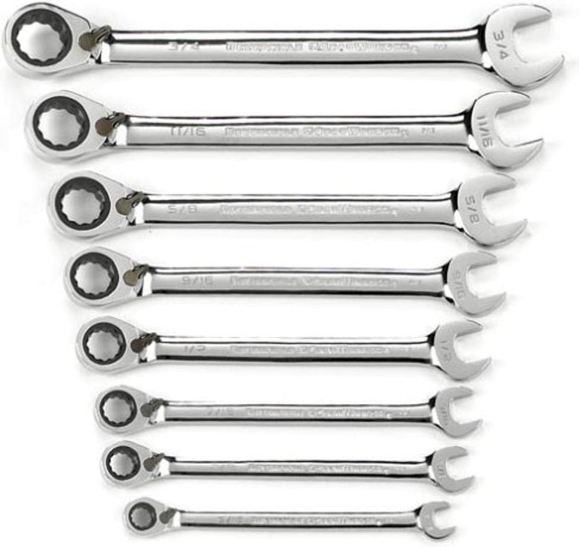 GEARWRENCH 16 Pc. 12 Pt. Reversible Ratcheting Combination Wrench Set with Tool Roll, Metric - 9602RN