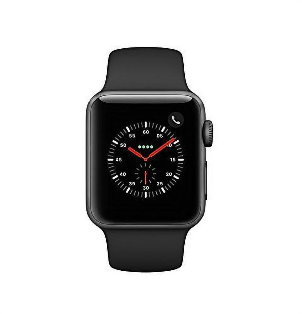 Restored Apple Watch Series 3 38mm Space Gray Aluminum Case with Black Sport Band (GPS + Cellular LTE) (Refurbished)