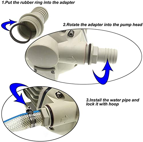 TDRSUPER Industrial Water Pressure Pump 115VAC,9.2 GPM,23 PSI,Self-priming Diaphragm Electric Water Pumps Power Plug Electric Pump(540C-White)