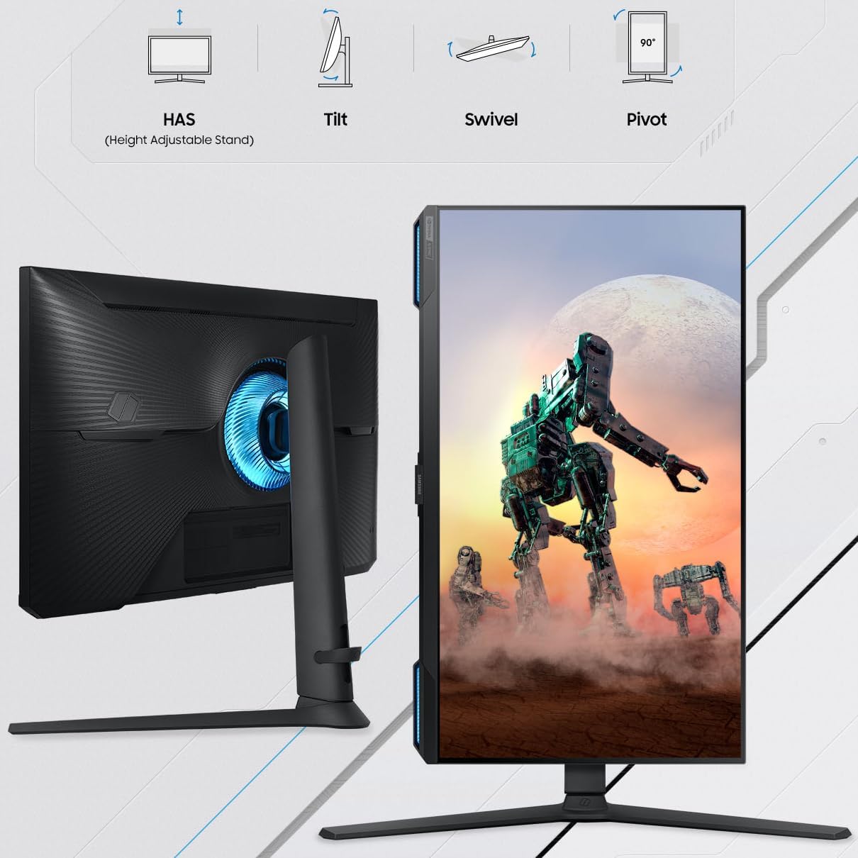 SAMSUNG 28" Odyssey G70B 4K UHD IPS 144Hz 1ms G-Sync Wireless Gaming Monitor - 3840 x 2160, 16:9, 1000:1, HDR 10+, WiFi, Bluetooth 5.2, DisplayPort