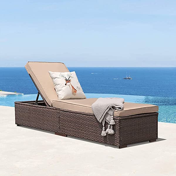 Patiorama Patio Chaise Lounge Chair, Sun Lounger