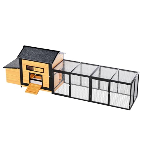 Extra Large Outdoor Chicken Coop with Nesting Box & Leak-Proof Tray – Weatherproof Asphalt Roof, Free-Range Door