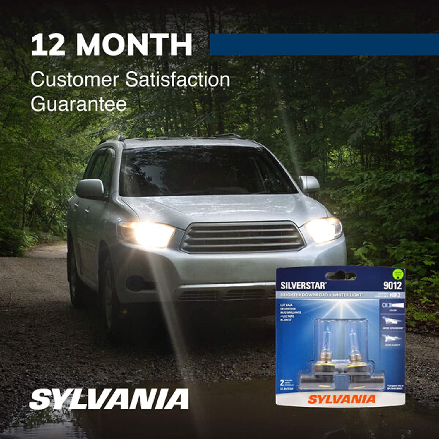 SYLVANIA - 9012 SilverStar - High Performance Halogen Headlight Bulb, High Beam, Low Beam and Fog Replacement Bulb