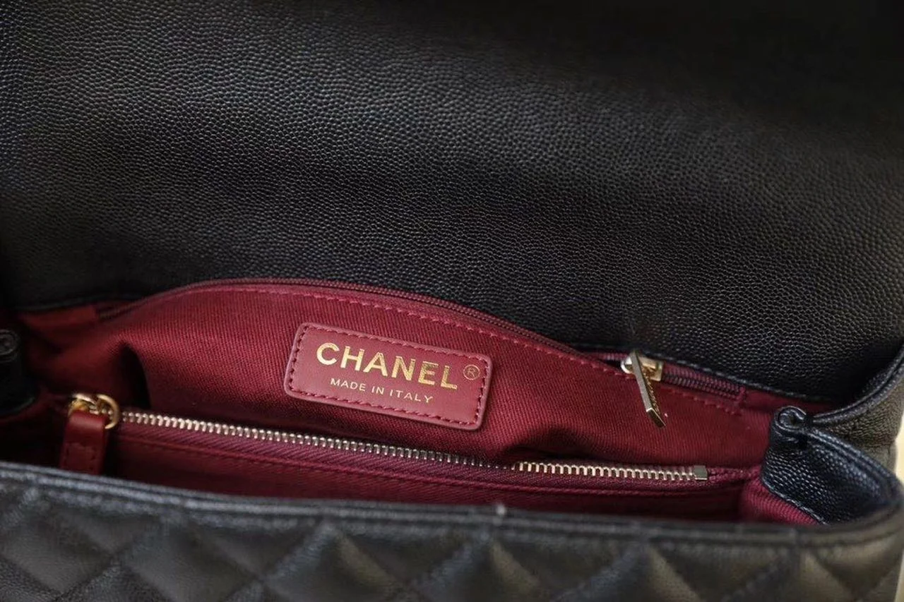 Chanel Large Flap Bag With Top Handle Black For Women, Womens Handbags, Shoulder And Crossbody Bags 11in/28cm A92991