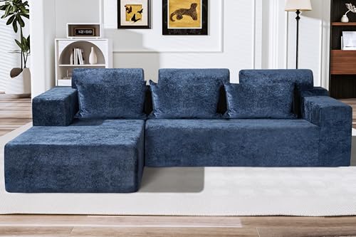 HABUTWAY 105" L-Shape Modular Sectional Sofa Couch for Living Room,No Assembly Required,Modular Comfy Sofa with Deep Seat for Living Room Bedroom
