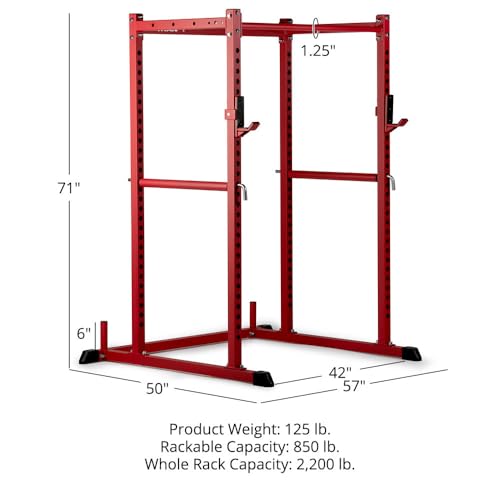 Titan Fitness T-2 Series Short Power Rack, Skinny Pull Up Bar, Pin and Pipe Safeties, Standard J-Hooks