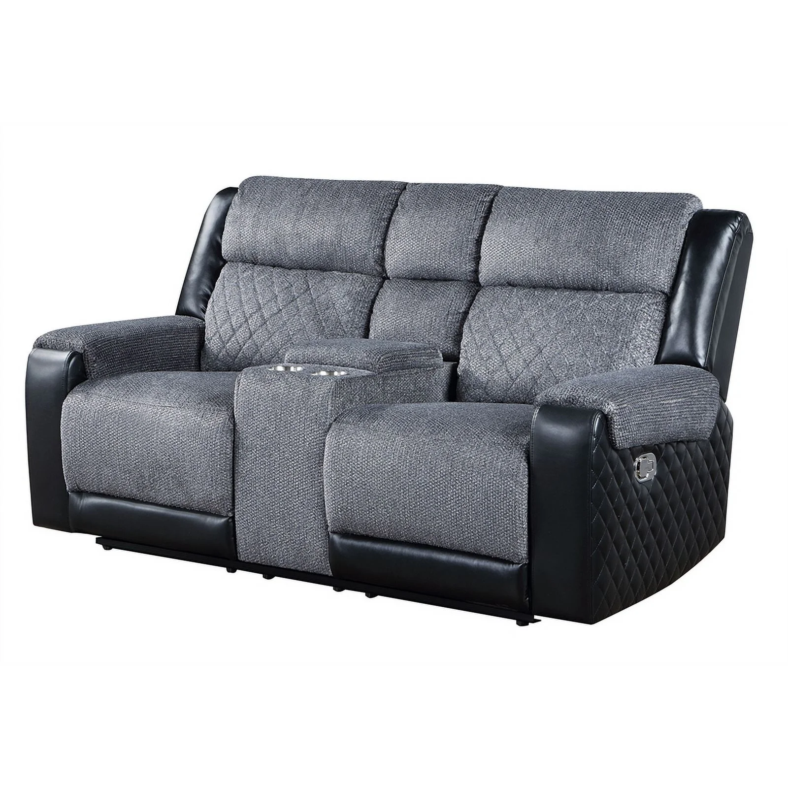 Global Furniture USA U5914 Gray/Black Console Reclining Loveseat