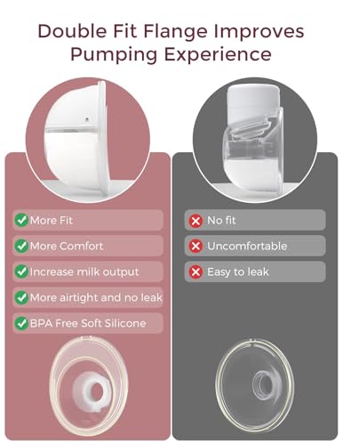 Momcozy M5 Hands-Free Wearable Breast Pump, Double-Sealed Flange for Baby-Like Comfort, 3 Modes & 9 Suction Levels, Portable Electric Pump – 24mm