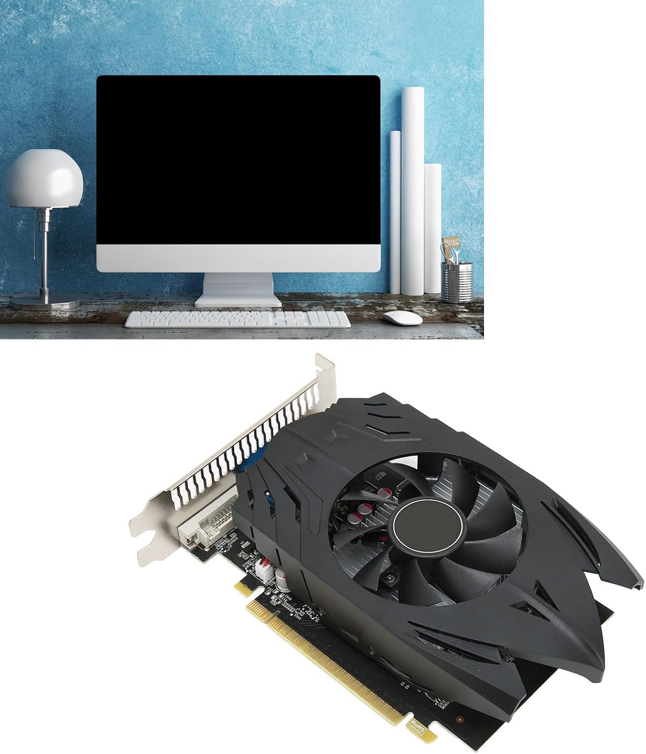 Shanrya Game Graphics Card, Quiet Operation Graphics Card Smart Underclocking for Desktop for Computer