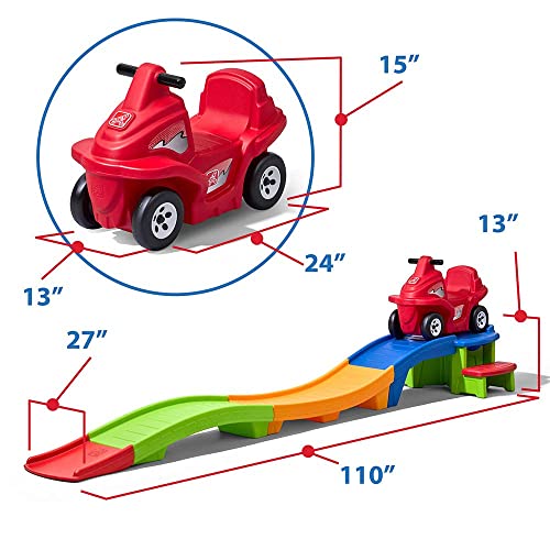 Step2 Up & Down Roller Coaster Toy for Kids, Ride On Push Car, Indoor/Outdoor Playset, Toddlers Ages 2 - 5 years old, Compact Storage