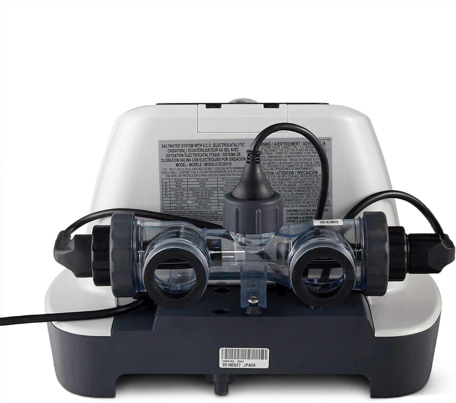 INTEX Above Ground Swimming Pool Krystal Clear Salt Chlorine Generator System with Control Panel & 2800 GPH Sand Filter Pump with Automatic Timer Set
