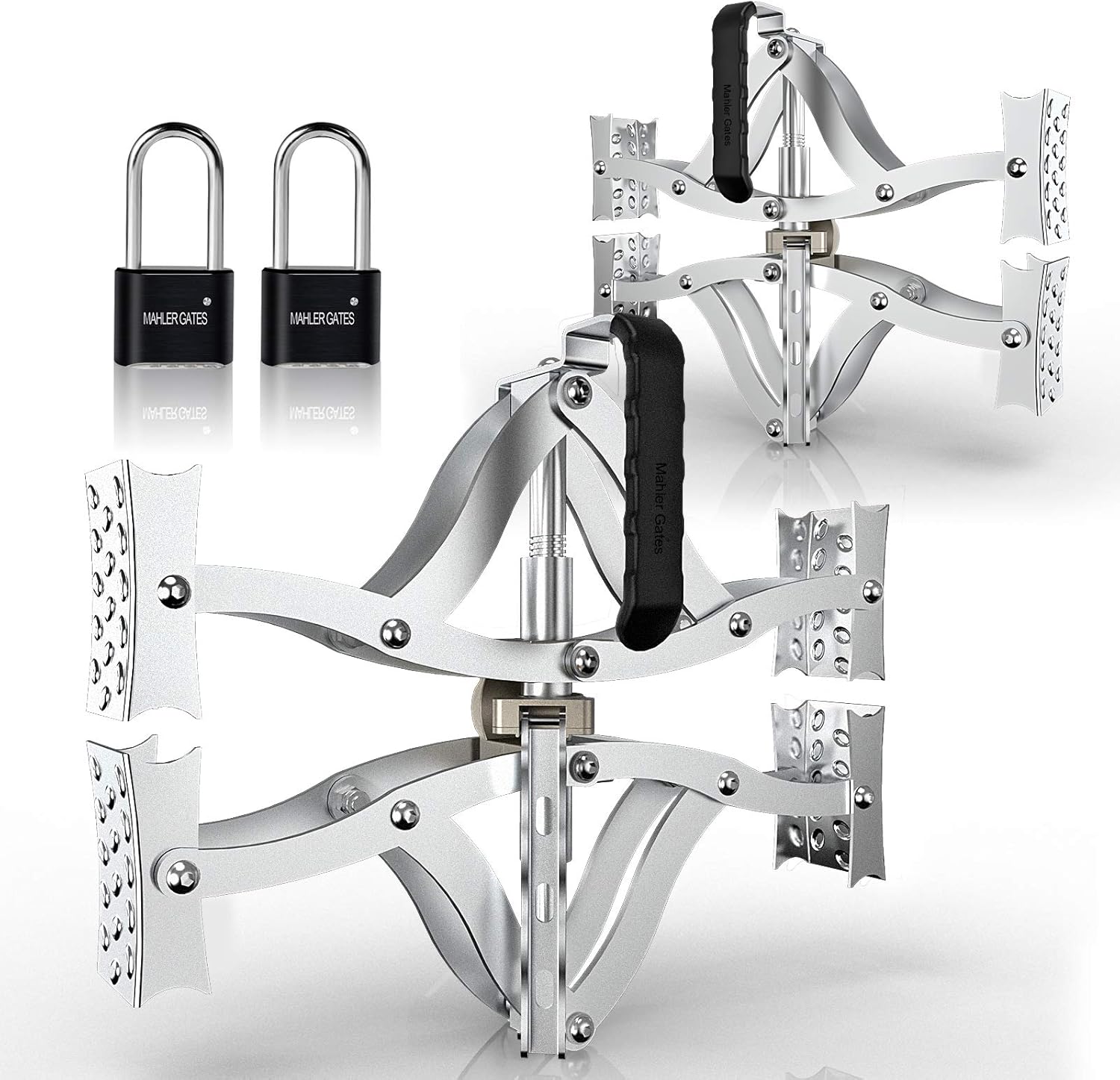 MAHLER GATES X-Shape Wheel Chocks Stabilizer,2 Sets 8'' to 17''[Extended] RV Tire Stabilizers Locked Chocks for Campers Travel Trailers Trucks