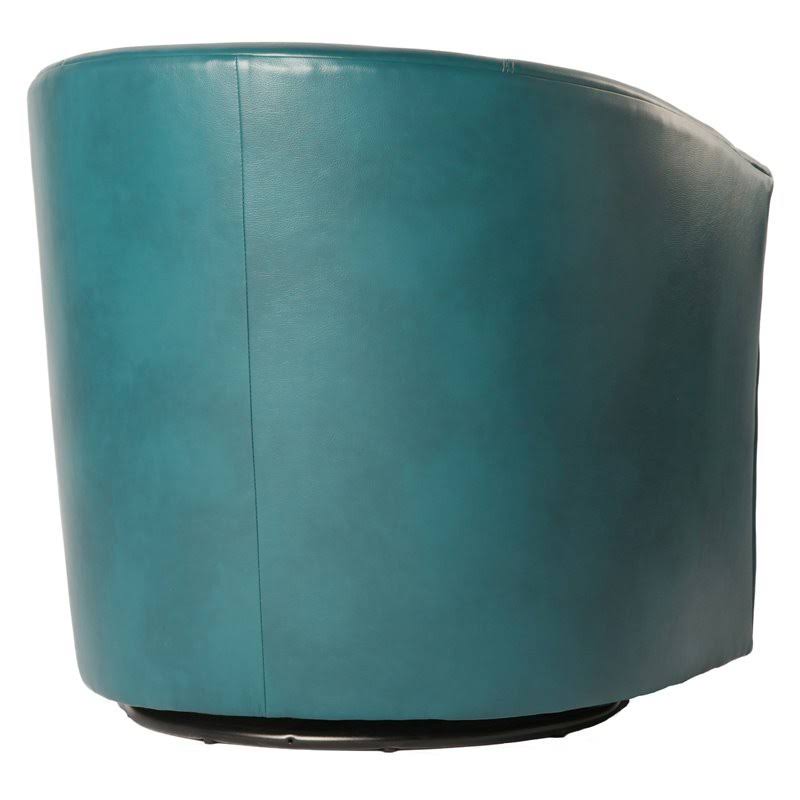 Comfort Pointe Draper Agean Green Faux Leather Swivel Accent Chair