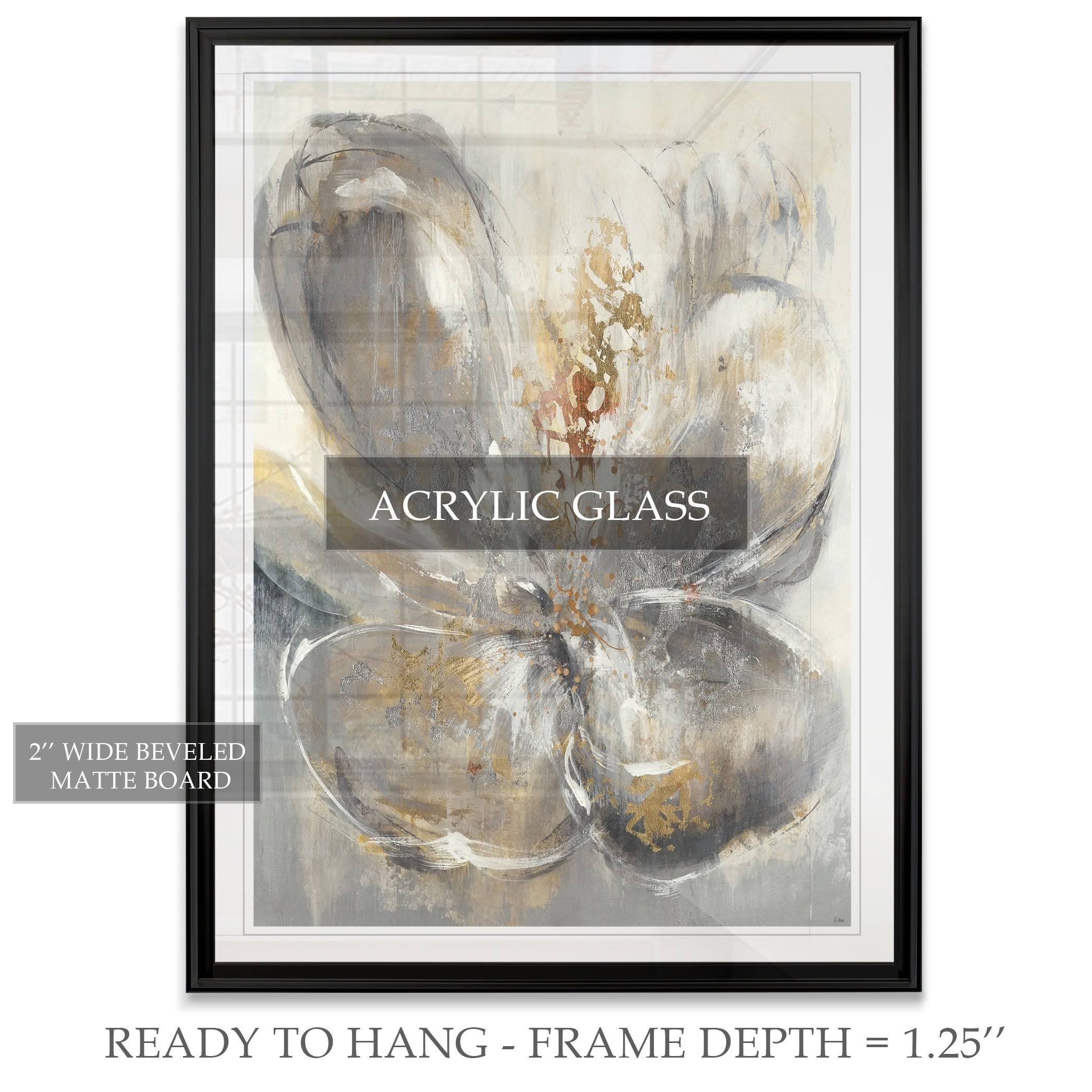 Silver Camellia -Framed Giclee Print - 22x30
