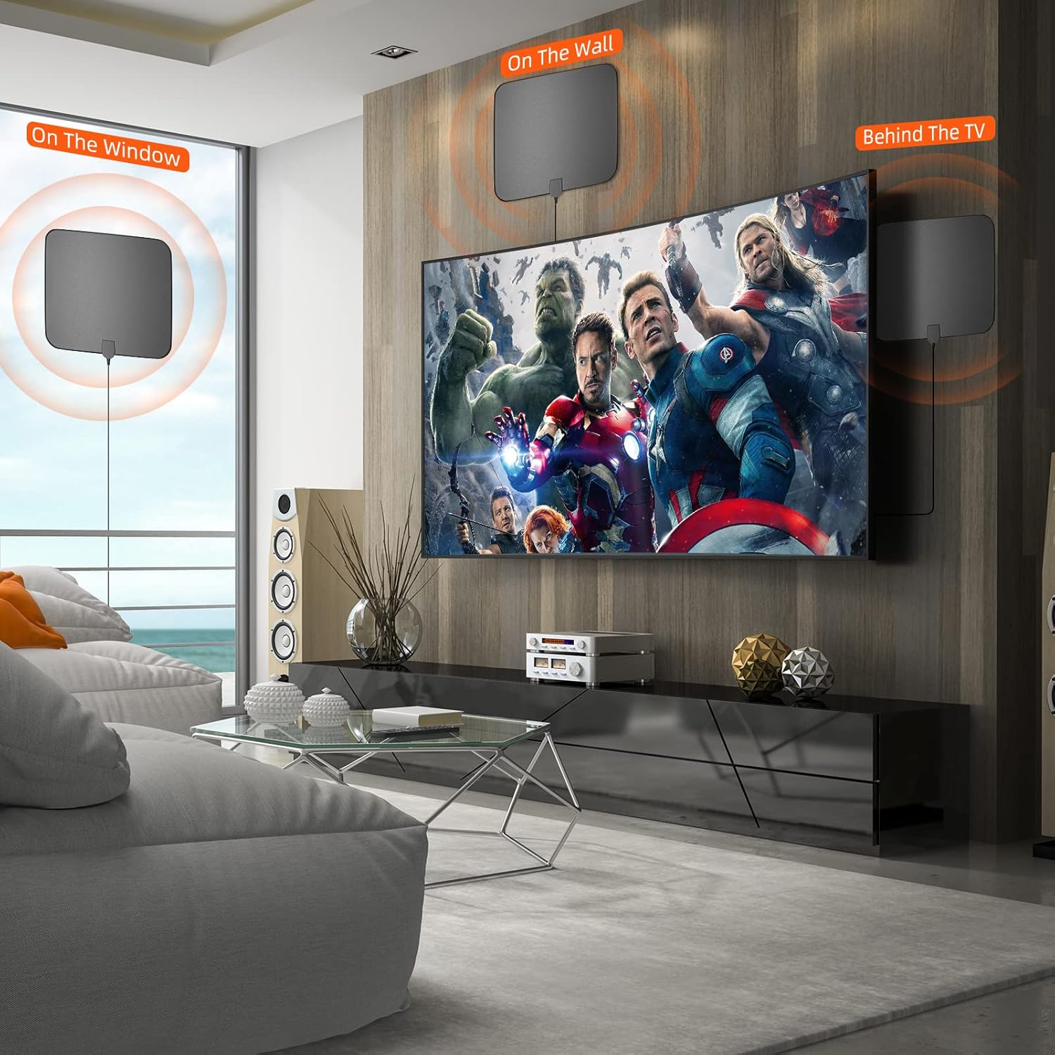 Digital HD TV Antenna Up 400 Miles Range, Indoor Outdoor Antenna for All Old Smart HDTVs