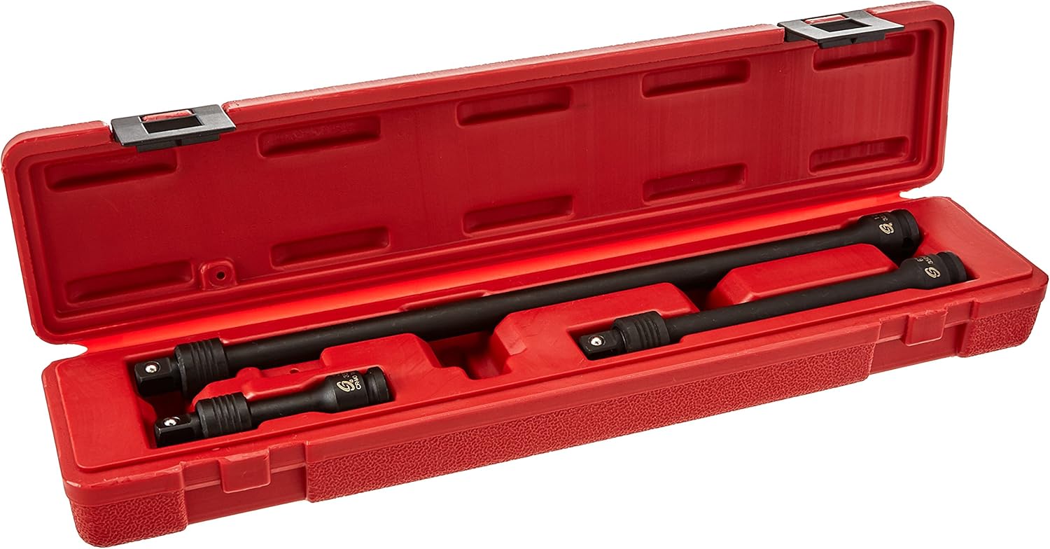 Sunex 3501 3/8-Inch Drive Locking Impact Extension Set, 3-Piece Pack of 2